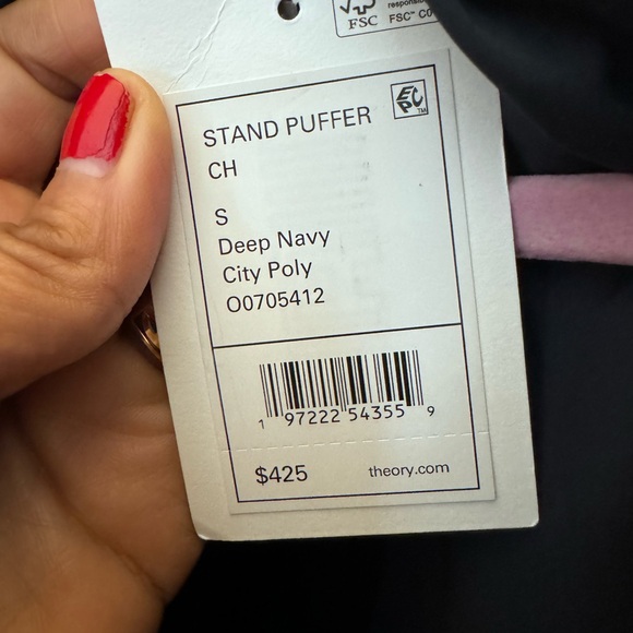 Theory Stand puffer deep Navy city Poly jacket - Picture 3 of 12